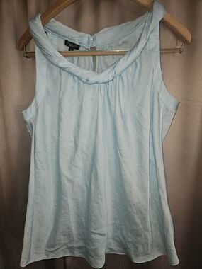 Talbots Pale Blue Braided-Neck Sleeveless Camisole